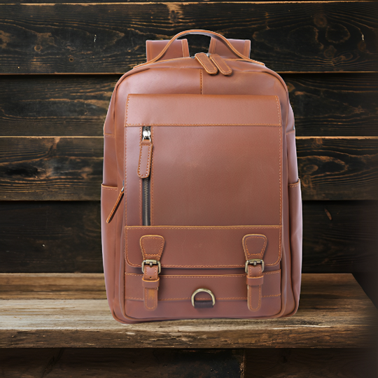 Tan Leather Backpack | SULLIVAN