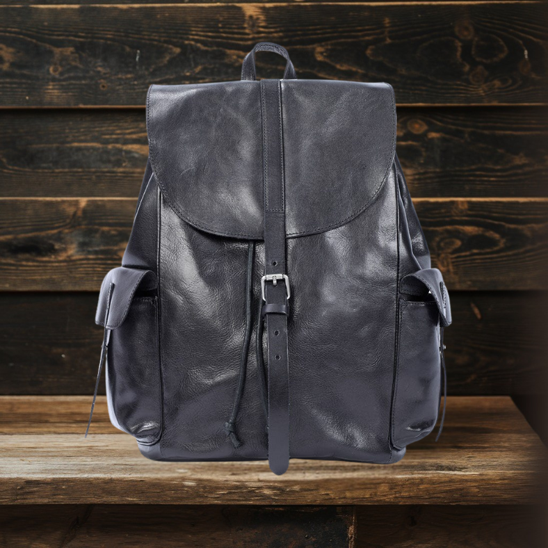 Small Black Leather Backpack |Â HARLEM