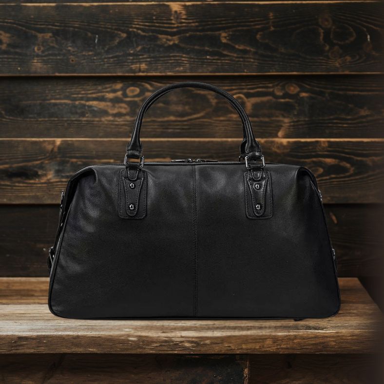 Black Leather Holdall | NASHVILLE