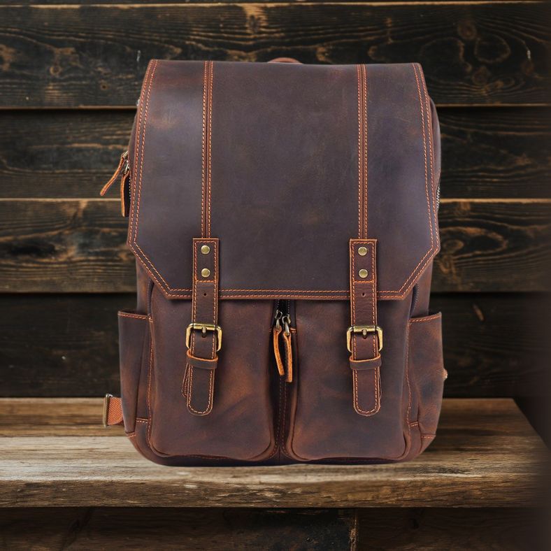 Brown Leather Rucksack | YUKON