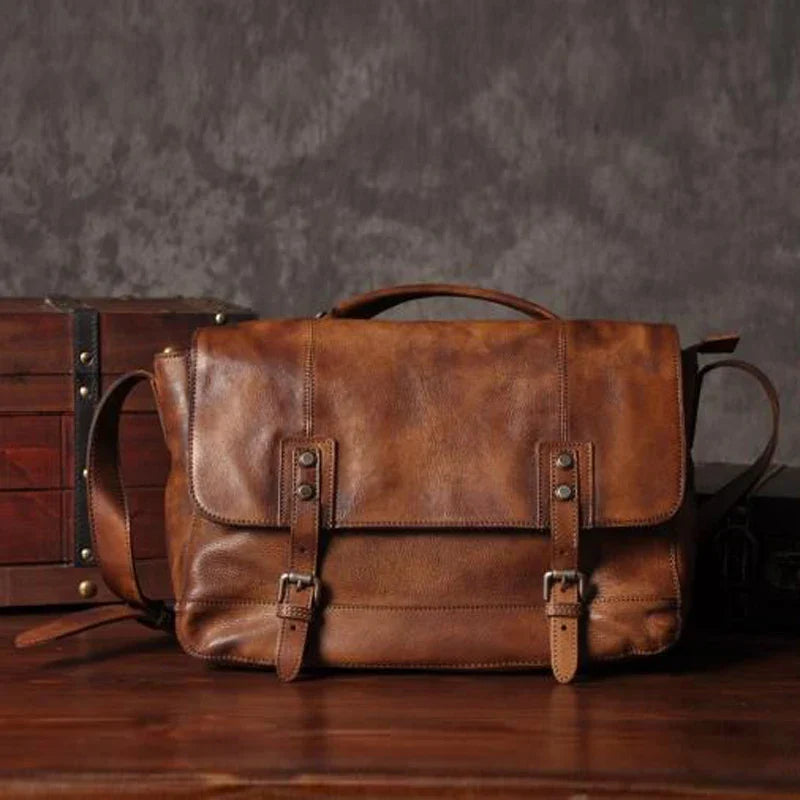 Brown Vintage Genuine Leather Messenger Bag