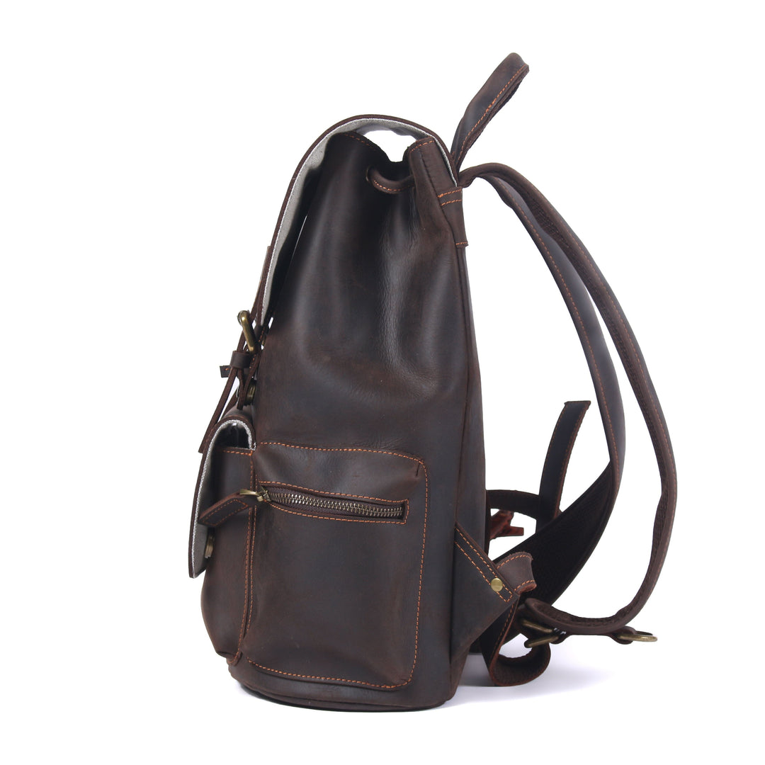 Leather Drawstring Backpack | DASHAN