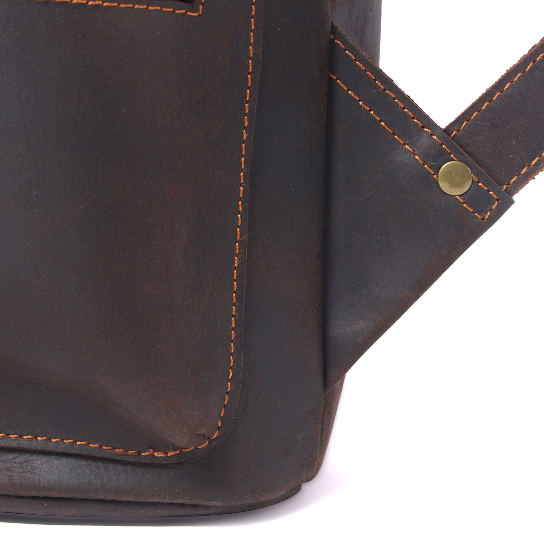 Leather Drawstring Backpack | DASHAN