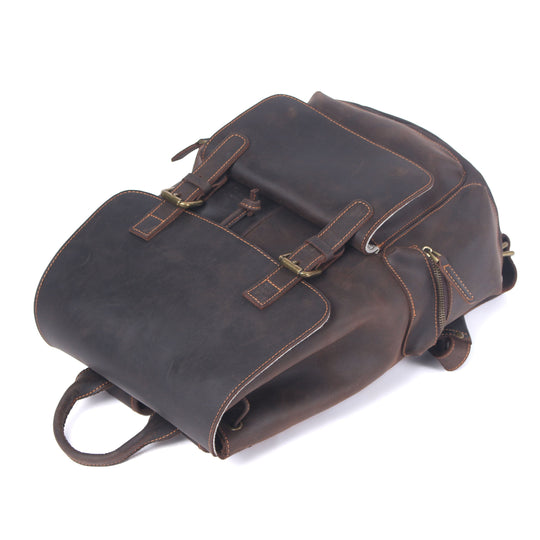 Leather Drawstring Backpack | DASHAN