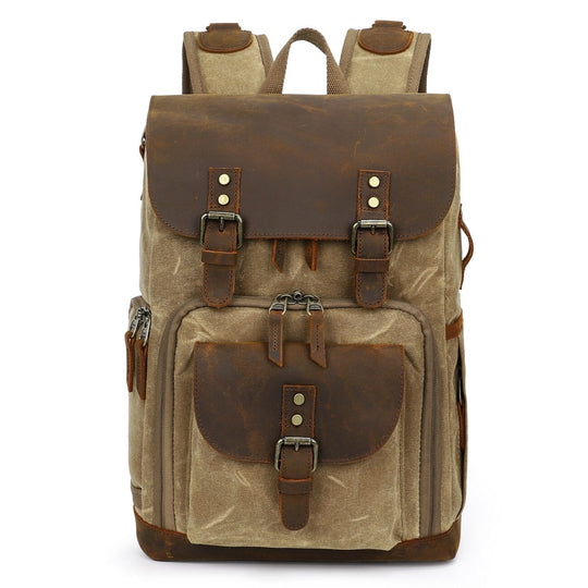 Vintage Leather Camera Backpack | DENALI